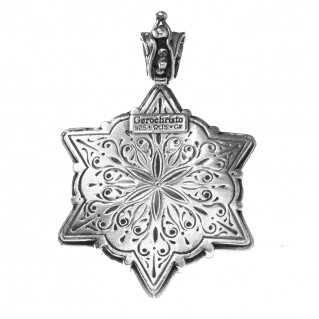 Gerochristo 3087N ~ Sterling Silver Medieval-Byzantine Filigree Floral Pendant