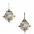 Gerochristo 1018N ~ Solid Gold, Silver & Pearls Medieval Drop Earrings