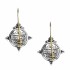 Gerochristo 1018N ~ Solid Gold, Silver & Pearls Medieval Drop Earrings