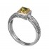 Gerochristo 2960N ~ Solid Gold & Sterling Silver Medieval-Byzantine Stackable Solitaire Ring