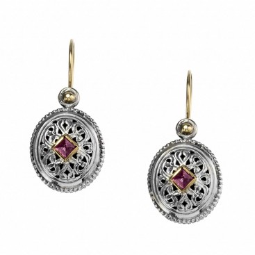 Gerochristo 1271 ~ Solid Gold and Sterling Silver Medieval - Byzantine Earrings