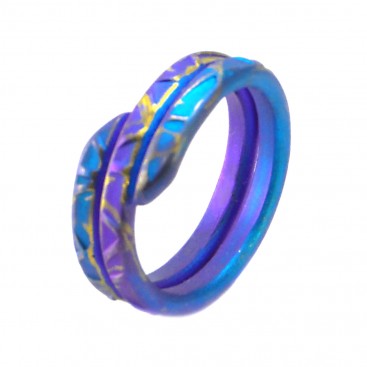 Giampouras 5072 ~ Anodized Colored Titanium 2-coil Ring