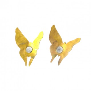 Giampouras 5048 - Anodized Colored Titanium Butterfly Earrings