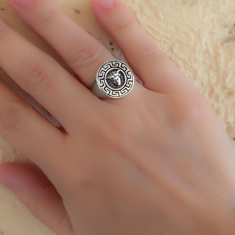 medusa ring silver