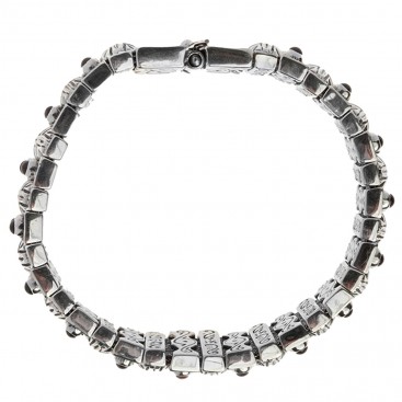 Savati 267 ~ Sterling Silver Byzantine Multi-Stone Soft Bangle Bracelet