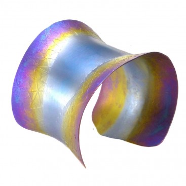 Giampouras 5051 - Anodized Colored Titanium Large Cuff Bracelet