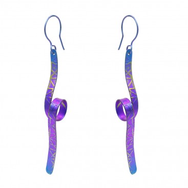 Giampouras 5075 - Anodized Colored Titanium Long Earrings