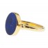 Solid Gold Intaglio Seal Stone Lapis Lazuli Ring with Carved Athena ~ Savati 286